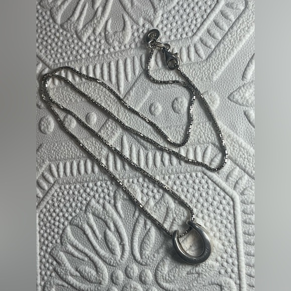 Metalsmith Horseshoe Pendant on Box Chain. Martello Metalsmiths Sterling - Picture 13 of 15